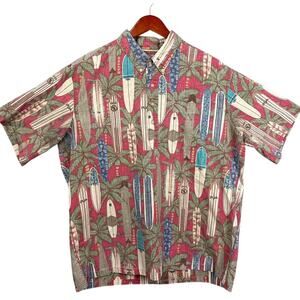 Reyn Spooner Commemorative Pullover Camp Shirt Surfboards Reverse Weave XXL